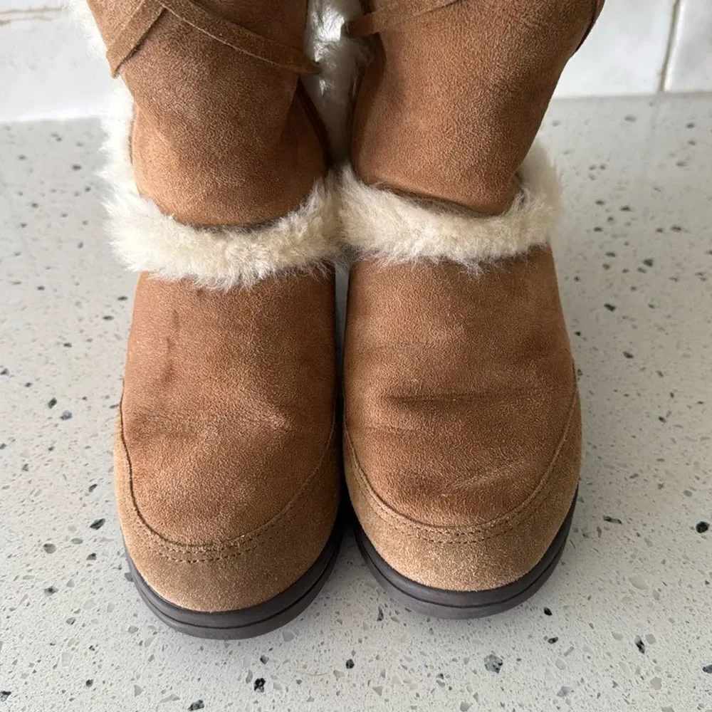 Canterbury Sheepskin NZ Tan Shearling Boots Women’s Size 6 Made in New Zealand